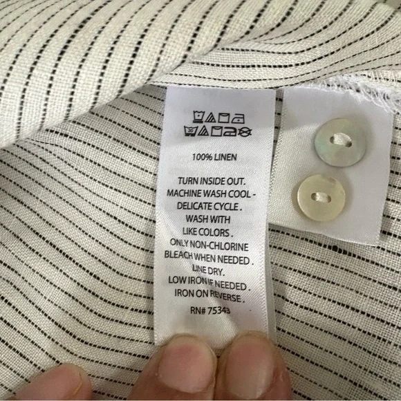 Sigrid Olsen Linen Striped Shirt - Picture 8 of 8